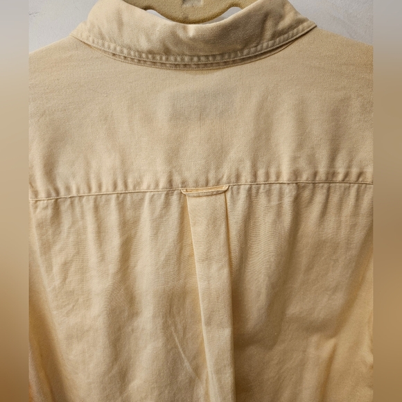 Vintage - J. Crew Cotton Single Needle Tailored Yellow Button Up Shirt - Size L - Picture 8 of 9